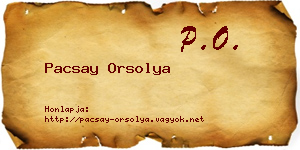 Pacsay Orsolya névjegykártya