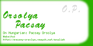 orsolya pacsay business card